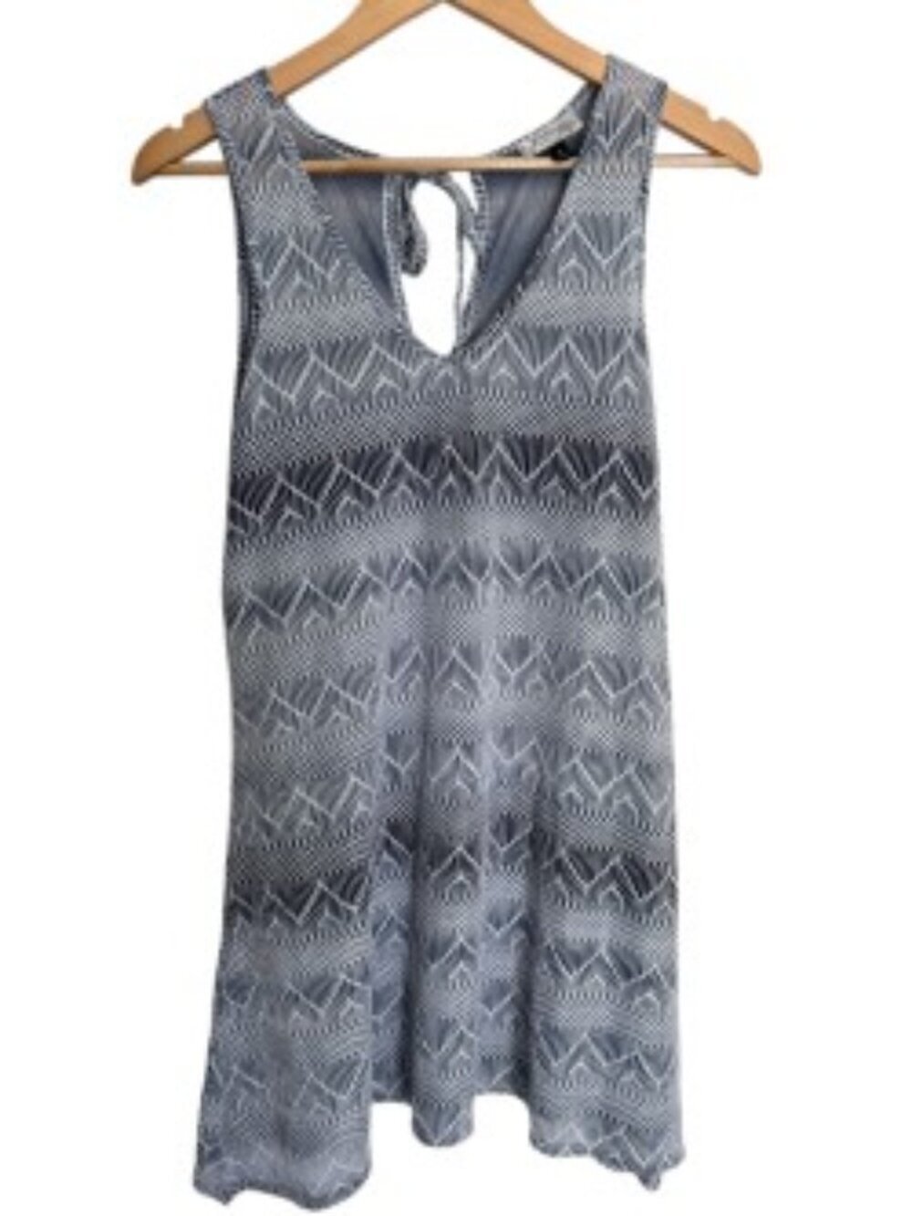 J. Valdi Grey & White Sleeveless Beach Coverup Small